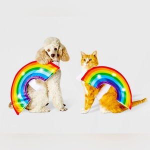 Halloween rainbow, LED lights, extremely soft dog and cat costumes Sz Xs-XL